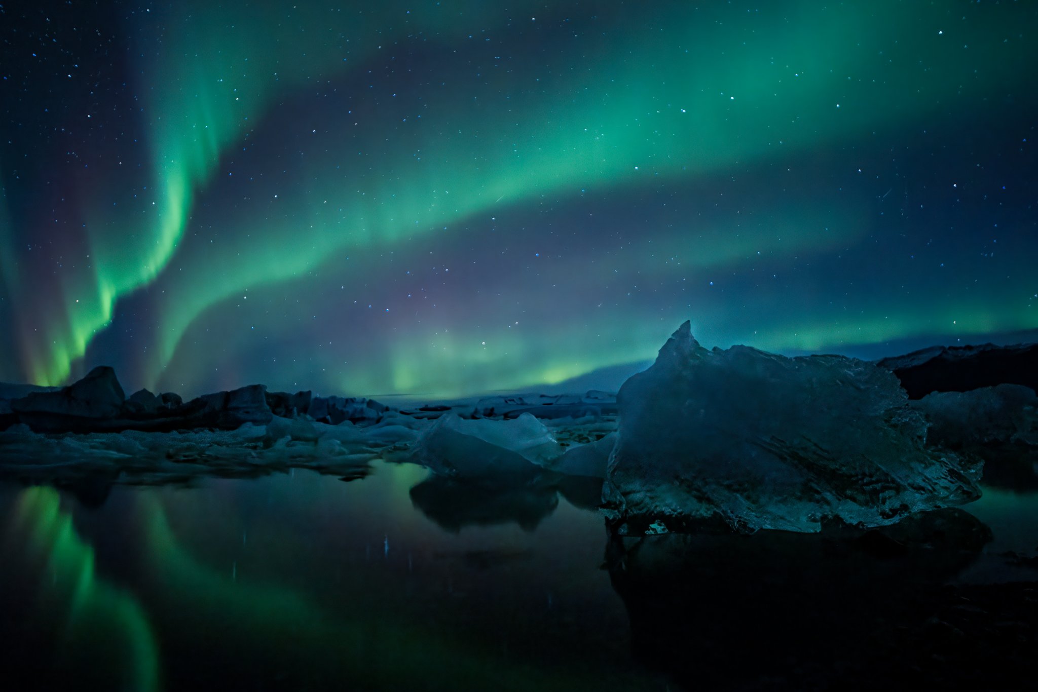 Aurora at Jokulsarlon