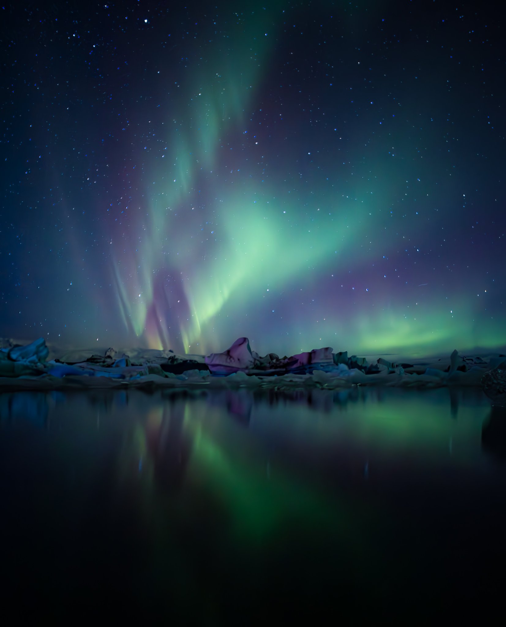 Aurora at Jokulsarlon