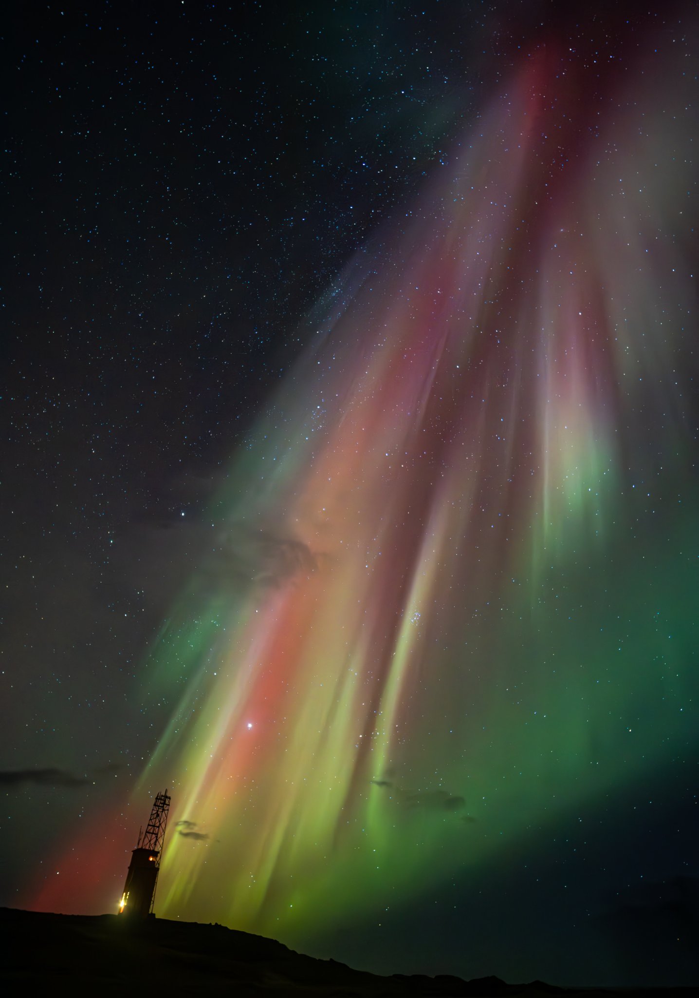 Aurora in Iceland at Lighthouse