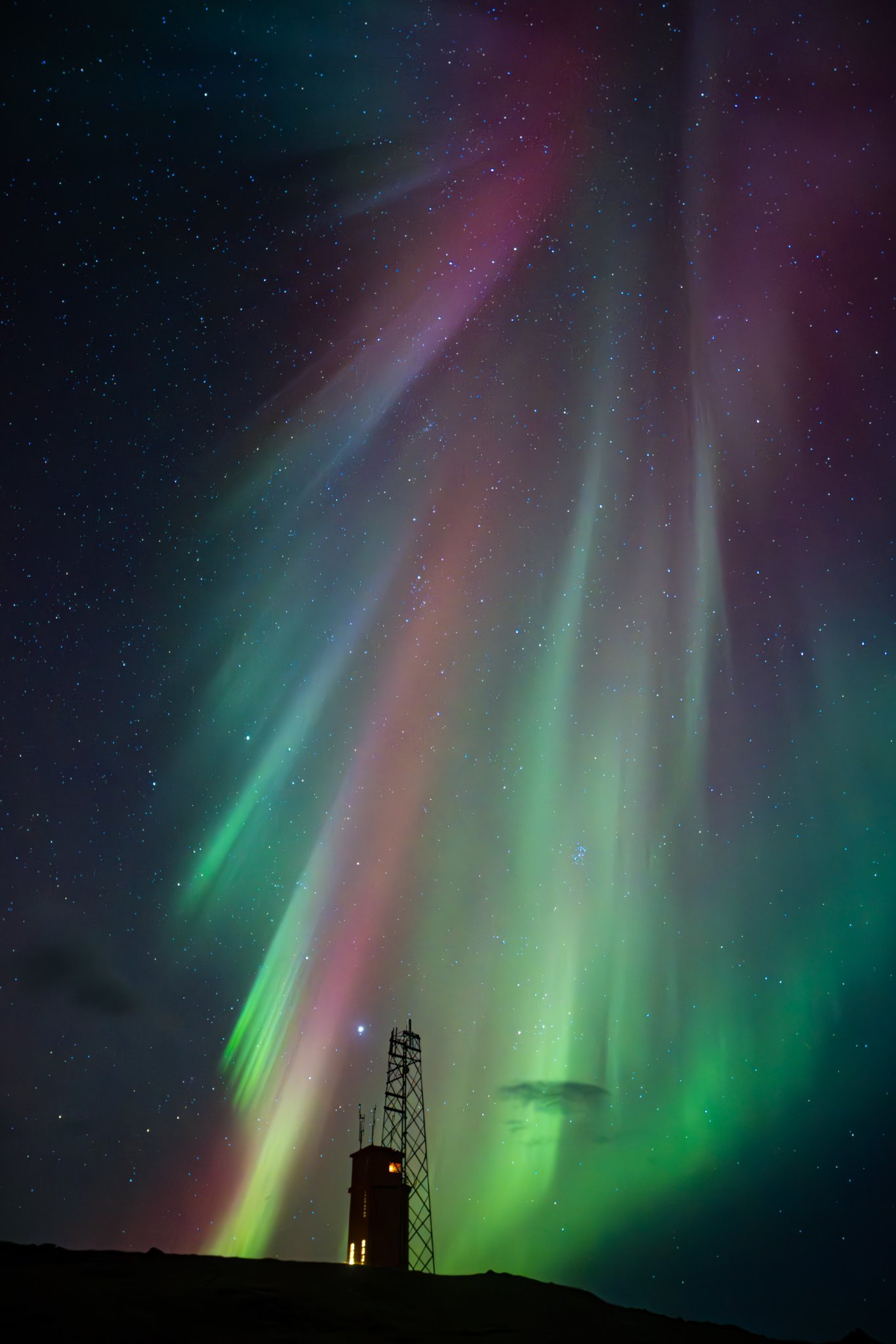 Aurora in Iceland at Lighthouse
