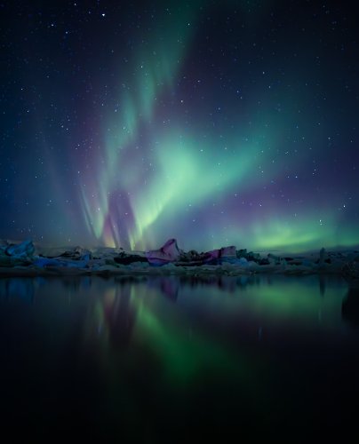 Aurora at Jokulsarlon