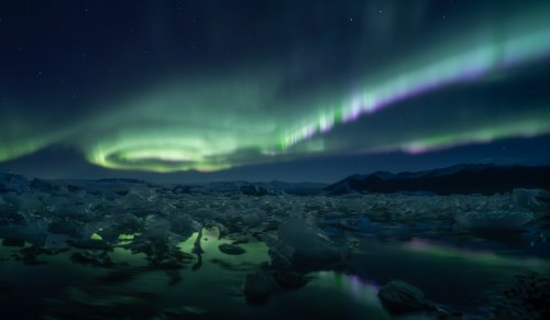Aurora at Jokulsarlon
